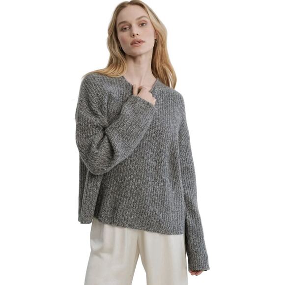 Jenni Kayne Sweaters - Jenni Kayne Ranch Fisherman Sweater 100% Cashmere Grey Roll Neck Size Large